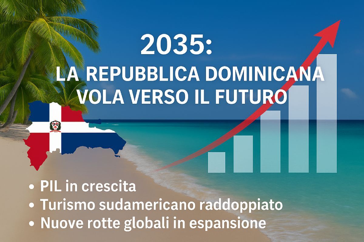 2035: LA REPUBBLICA DOMINICANA VOLA VERSO IL FUTURO. PIL in crescita. Turismo sudamericano raddoppiato. Nuove rotte globali in espansione